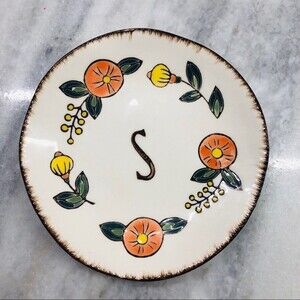 Creative Co-Op Initial Trinket Dish - Letter “S”